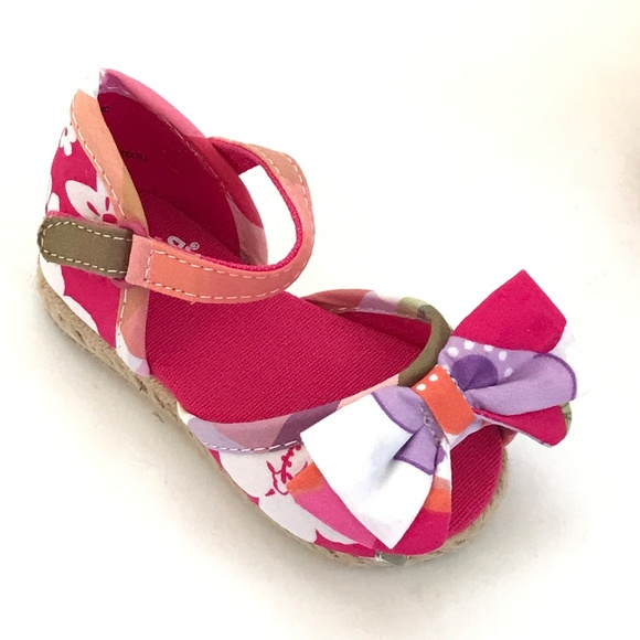 GYMBOREE Baby Shoes NWT Espadrille Sandals Floral Pink Newborn Size 0-3 Gymboree - Picture 3 of 15